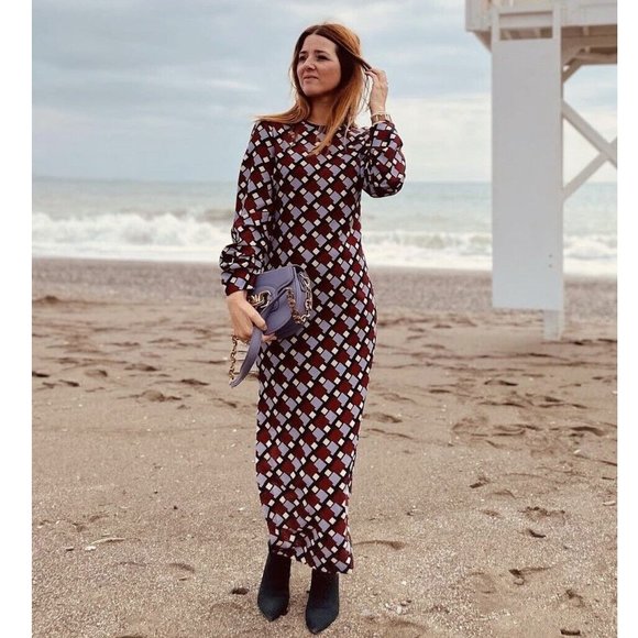Zara Printed Midi Dress Sz S, L NWT - Picture 7 of 12